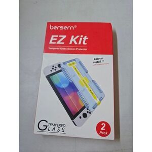 Bersem EZ Kit Tempered Glass Screen Protector 2 Pack for Nintendo Switch OLED
